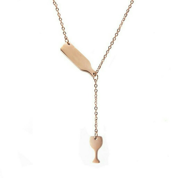 Wine bottle and glass necklace🍷🍷🍷 - Picture 2 of 8